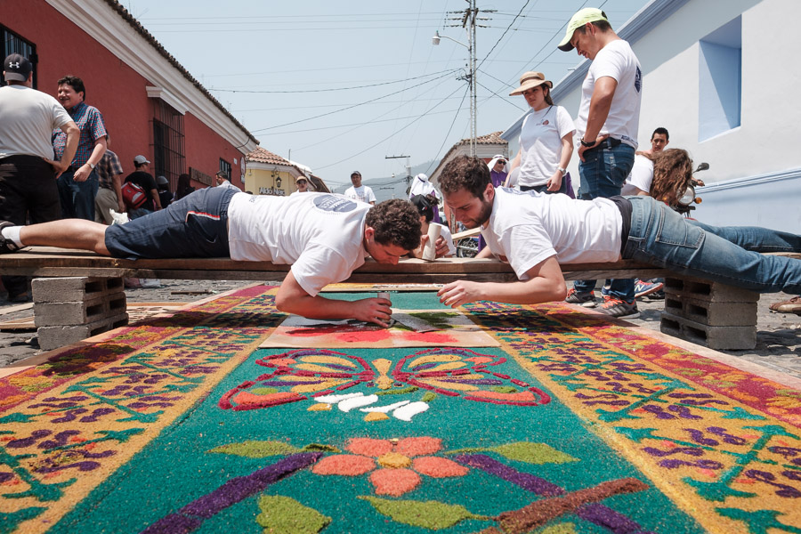 …contrast with the more complex - but both result in beautifully intricate carpets.