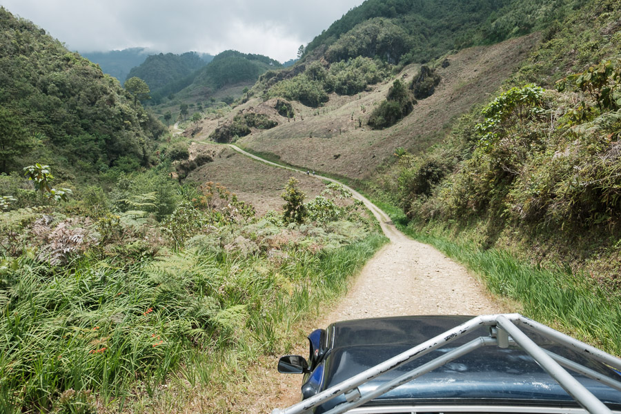 The road continues to climb towards the clouds.