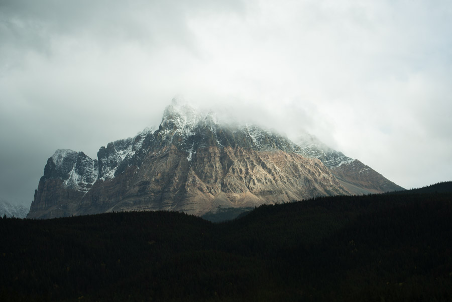 Heading back east, familiar Jasper mountain peaks from two months previous were now dusted with snow. They served as a physical reminder of the time that has passed since we last crossed paths.