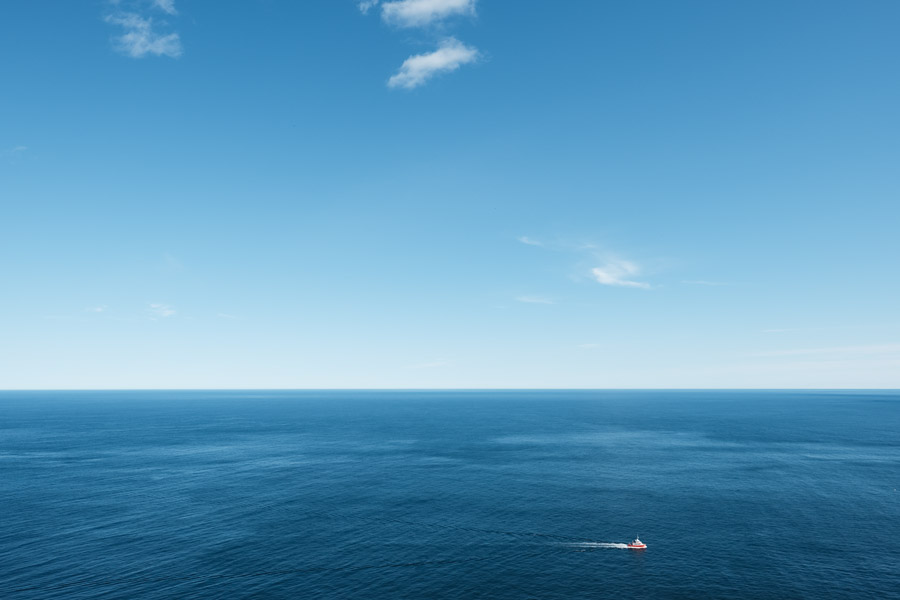 Sailing across shades of infinity.