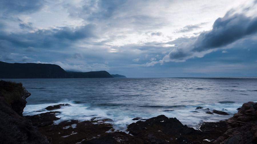 The tides ebb and flow at the entrance to Bonne Bay.