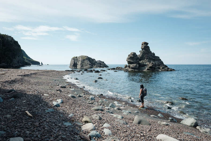 Sea stacks by the seashore.
