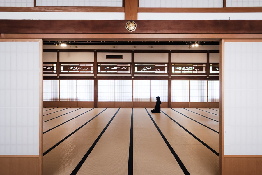 New practitioners, old temples - follow paths laid out by those who came before. This is the welcoming hall of Dogen&rsquo;s temple Eiheiji - founded in 1244.
