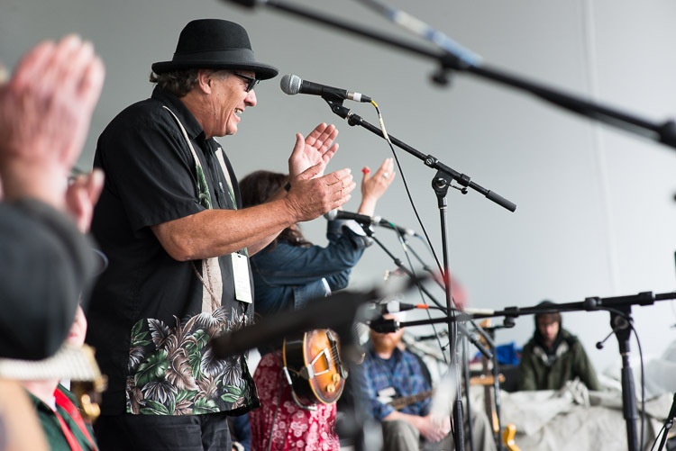 Little Miss Higgins spotted local blues legend Big Dave McLean in the crowd enjoying her workshop. When her turn came around she invited him on stage to sing along to one of his songs.