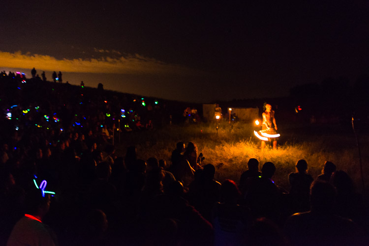After darkness falls and the music of the festival site goes silent, the people of the campground carry the spirit of the festival into the night.