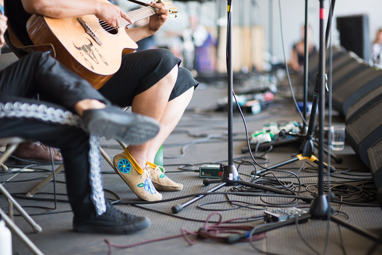 And others take to the festival stages for their very first time. Here, Leonard Sumner plays some final chords of the 2015 festival.
