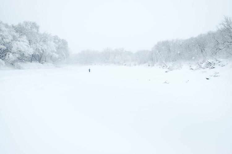 Disappearing into the distance.